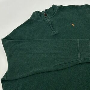 Polo Ralph Lauren Estate Rib Quarter Zip Pullover Sweater Men's XXL Green Preppy